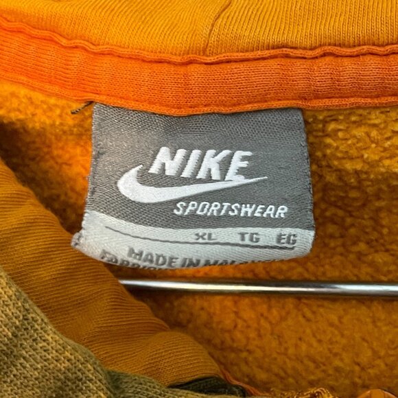 Nike Men Y2K Older Brother Just Do It Full Zip Fleece Hooded Orange Jacket XL - Picture 14 of 16